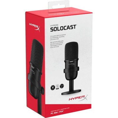 Мікрофон геймінговий HyperX SoloCast, Bi, USB-A, 2м, NGenuity, чорний (4P5P8AA)
