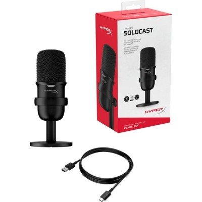 Мікрофон геймінговий HyperX SoloCast, Bi, USB-A, 2м, NGenuity, чорний (4P5P8AA)