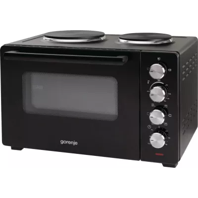 Міні піч Gorenje, 30л, 52x32х40.5см, 2 електричні конф., чорний (OM30GBX)