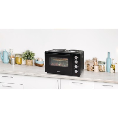 Міні піч Gorenje, 30л, 52x32х40.5см, 2 електричні конф., чорний (OM30GBX)