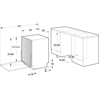 Посудомийна машина Gorenje вбудовувана, 16компл., A+++, 60см, інвертор,Wi-Fi, сенсорн.упр, 3и кошики, білий (GV673C65)