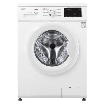 Пральна машина LG фронтальна, 8кг, 1400, A+++, 55см, дисплей, пара, інвертор, білий (F4J3TS0W)