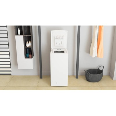 Пральна машина Whirlpool вертикальна, 5,5кг, 1000, A++, 60см, дисплей, білий (TDLR55020SUA)