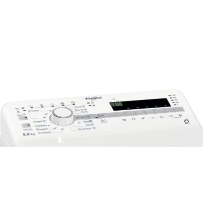 Пральна машина Whirlpool вертикальна, 5,5кг, 1000, A++, 60см, дисплей, білий (TDLR55020SUA)