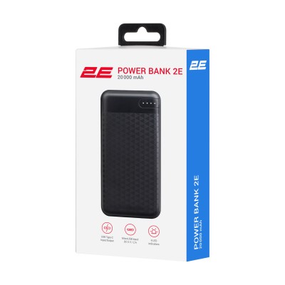 Акумулятор портативний літій-іонний Power Bank 2E 20000мА·год, PD, QC 18Вт, чорний (2E-PB2004PD-BLACK)