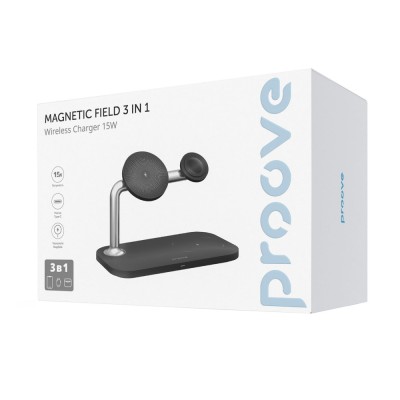 Бездротовий зарядний пристрій Proove Magnetic Field 3 in 1 (WSMF15010001) Black