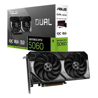 Відеокарта ASUS GeForce RTX 5060 8 GB GDDR7 OC DUAL-RTX5060-O8G (90YV0N12-M0NA00)