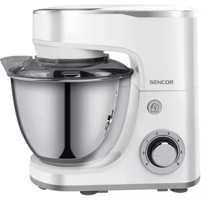 Міксер Sencor планетарний 1300Вт, насадки-3, чаша-нерж., метал, 5л, 6 швидкостей, Pulse-режим, білий (STM3630WH)