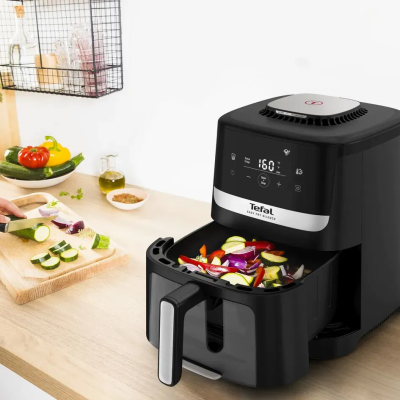 Мультипіч Tefal Easy Fry Silence Vision, 1670Вт, чаша-5л, сенсорне керув., 10 програм, з віконцем, пластик, чорний (EY5568E0)