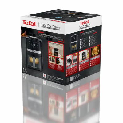Мультипіч Tefal Easy Fry Silence Vision, 1670Вт, чаша-5л, сенсорне керув., 10 програм, з віконцем, пластик, чорний (EY5568E0)
