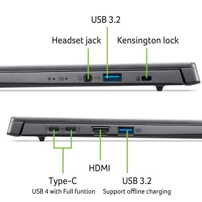 Ноутбук Acer Aspire 14 A14-52MT 14" WUXGA IPS Touch, Intel U7-258V, 32GB, F1TB, UMA, Win11, сірий (NX.JDJEU.003)