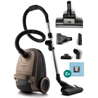 Пилосос Gorenje мішковий, 850Вт, конт пил -3л, HEPA, сенсорне упр, телескоп трубка, бронзовий (VCE28G6ALLGO)