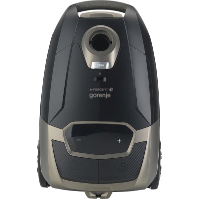 Пилосос Gorenje мішковий, 890Вт, 4л, HEPA, телескоп, LED-дисплей, турбощітка, чорний (VCE48AFBKGO)