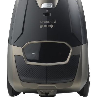 Пилосос Gorenje мішковий, 890Вт, 4л, HEPA, телескоп, LED-дисплей, турбощітка, чорний (VCE48AFBKGO)