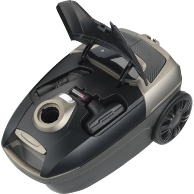 Пилосос Gorenje мішковий, 890Вт, 4л, HEPA, телескоп, LED-дисплей, турбощітка, чорний (VCE48AFBKGO)