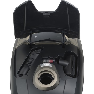 Пилосос Gorenje мішковий, 890Вт, 4л, HEPA, телескоп, LED-дисплей, турбощітка, чорний (VCE48AFBKGO)