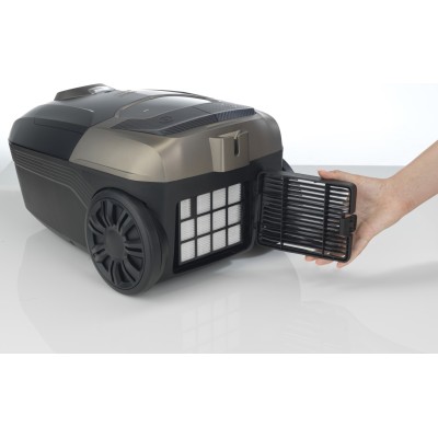 Пилосос Gorenje мішковий, 890Вт, 4л, HEPA, телескоп, LED-дисплей, турбощітка, чорний (VCE48AFBKGO)