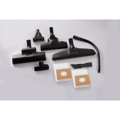 Пилосос Gorenje мішковий, 890Вт, 4л, HEPA, телескоп, LED-дисплей, турбощітка, чорний (VCE48AFBKGO)