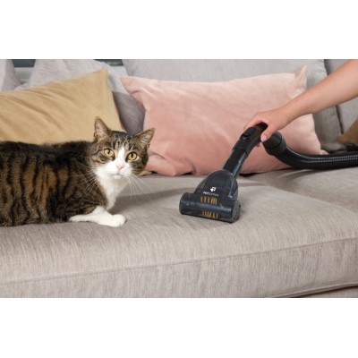 Пилосос Gorenje мішковий, 890Вт, 4л, HEPA, телескоп, LED-дисплей, турбощітка, чорний (VCE48AFBKGO)