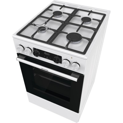Плита Gorenje комбінована, 70л, 50x60см, дисплей, IconLed, чавун, білий (GK5C43WF)