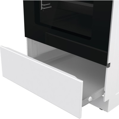 Плита Gorenje комбінована, 70л, 50x60см, дисплей, IconLed, чавун, білий (GK5C43WF)