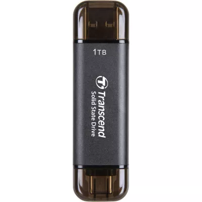 Портативний SSD Transcend 1TB USB 3.1 Gen 2 Type-A + Type-C ESD310 Чорний (TS1TESD310C)