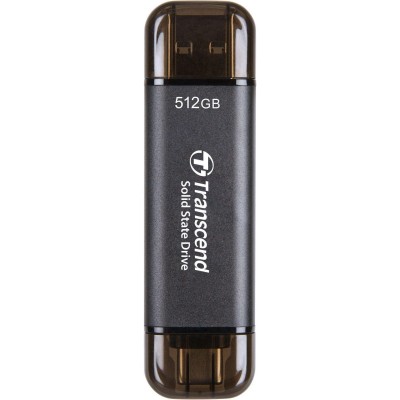 Портативний SSD Transcend 512GB USB 3.1 Gen 2 Type-A + Type-C ESD310 Чорний (TS512GESD310C) Портативний SSD Transcend 512GB USB 3.1 Gen 2 Type-A + Type-C ESD310 Чорний (TS512GESD310C)