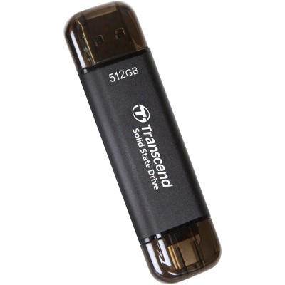 Портативний SSD Transcend 512GB USB 3.1 Gen 2 Type-A + Type-C ESD310 Чорний (TS512GESD310C) Портативний SSD Transcend 512GB USB 3.1 Gen 2 Type-A + Type-C ESD310 Чорний (TS512GESD310C)