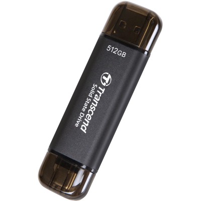 Портативний SSD Transcend 512GB USB 3.1 Gen 2 Type-A + Type-C ESD310 Чорний (TS512GESD310C) Портативний SSD Transcend 512GB USB 3.1 Gen 2 Type-A + Type-C ESD310 Чорний (TS512GESD310C)