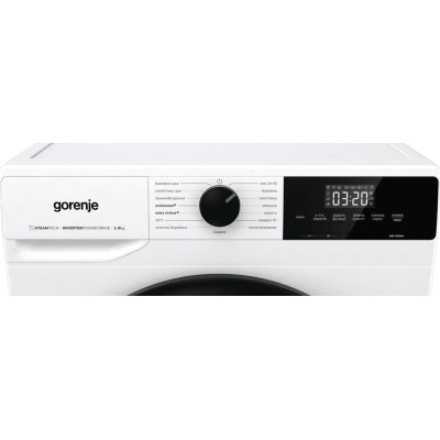 Прально-сушильна машина Gorenje фронтальна, 8(5)кг, 1400, A+, 55см, дисплей, пара, інвертор, білий (W3D2A854ADS)