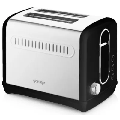 Тостер Gorenje, 950Вт, функц. розморожування, автовідключення, пластик + металл, чорний (T1100CLBK)