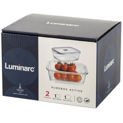 контейнер LUMINARC PURE BOX ACTIVE /НАБІР/прямокут./380 мл.820 мл. (P7644)