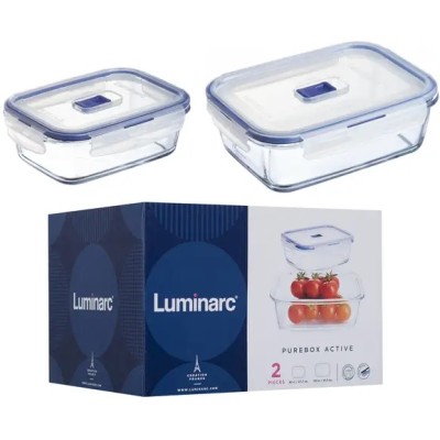 контейнер LUMINARC PURE BOX ACTIVE /НАБІР/прямокут./380 мл.820 мл. (P7644)