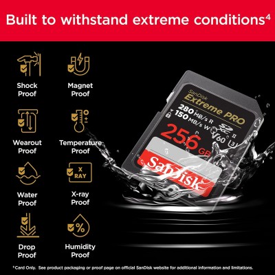 Карта пам'яті SanDisk SD 256GB C10 UHS-II U3 R280/W150MB/s Extreme Pro V60 (SDSDXEP-256G-GN4IN)