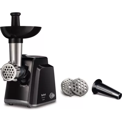М'ясорубка Tefal Classic, 1400Вт, 1.7кг/хв, 2 решітки, насадка для ковбас, пластик, чорний (NE105838)