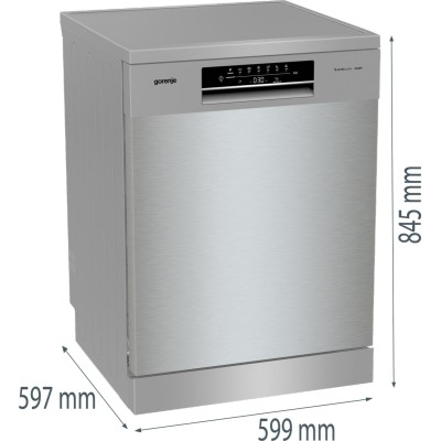 Посудомийна машина Gorenje, 16компл., A+++, 60см, дисплей, 3 кошика, AquaStop, сірий (GS643E90X)