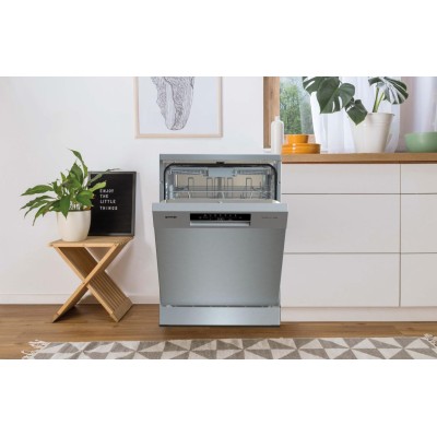 Посудомийна машина Gorenje, 16компл., A+++, 60см, дисплей, 3 кошика, AquaStop, сірий (GS643E90X)