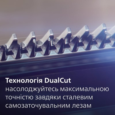 Тример Philips Series 9000, акум., насадок-20, OneBlade в компл., сталь, сірий (MG9555/15) Тример Philips Series 9000, акум., насадок-20, OneBlade в компл., сталь, сірий (MG9555/15)