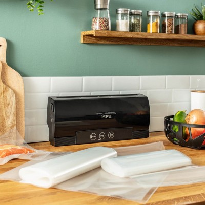 Вакууматор Tefal Classic для пакетів, 35см, електронне керування, +18 пакетів,, пластик, чорний (VT254070)