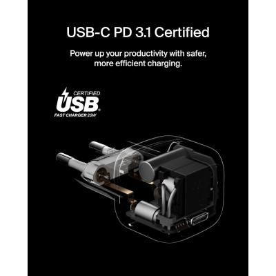 Зарядний пристрій мережевий Belkin 20Вт USB-C PD PPS, білий