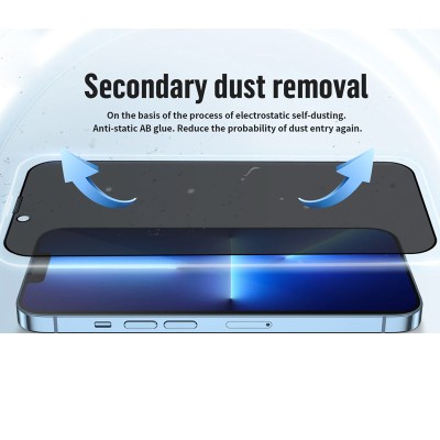Захисне 2.5D скло Blueo Full Cover Anti-Peep для Apple iPhone 14 Pro Max (6.7") Чорний