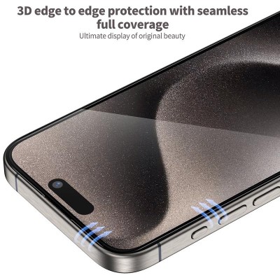Захисне 3D скло Blueo Hot Bending для Apple iPhone 15 Pro (6.1") (+ аппликатор) Чорний Захисне 3D скло Blueo Hot Bending для Apple iPhone 15 Pro (6.1") (+ аппликатор) Чорний