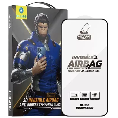 Захисне скло iPhone 16 Pro Max Blueo 3D Invisible Airbag Anti-broken Чорний