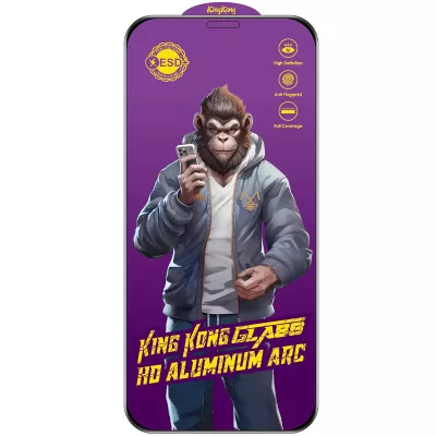 Захисне скло iPhone 12/12 Pro 5D Anti-static Purple (тех.пак) Чорний