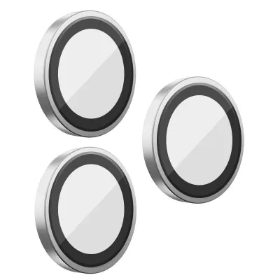 Захисне скло BlueO Metal на камеру для Apple iPhone 16 Pro / 16 Pro Max / 15 Pro / 15 Pro Max Срібний / Silver