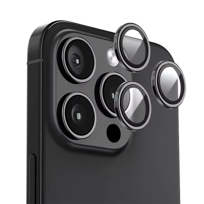 Захисне скло BlueO Metal на камеру для Apple iPhone 16 Pro / 16 Pro Max / 15 Pro / 15 Pro Max Чорний / Black Захисне скло BlueO Metal на камеру для Apple iPhone 16 Pro / 16 Pro Max / 15 Pro / 15 Pro Max Чорний / Black