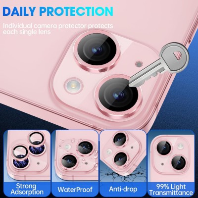 Захисне скло Metal Classic на камеру (в упак.) для Apple iPhone 15 (6.1") / 15 Plus (6.7") Рожевий / Pink Захисне скло Metal Classic на камеру (в упак.) для Apple iPhone 15 (6.1") / 15 Plus (6.7") Рожевий / Pink