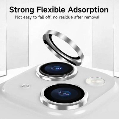Захисне скло Metal Classic на камеру (в упак.) для Apple iPhone 15 (6.1") / 15 Plus (6.7") Срібний / Silver Захисне скло Metal Classic на камеру (в упак.) для Apple iPhone 15 (6.1") / 15 Plus (6.7") Срібний / Silver