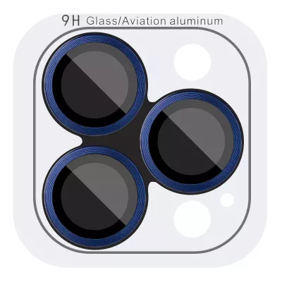 Захисне скло Metal Classic на камеру (в упак.) для Apple iPhone 15 Pro (6.1") / 15 Pro Max (6.7") Синій / Dark Blue