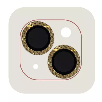 Захисне скло Metal Shine на камеру (в упак.) для Apple iPhone 15 (6.1") / 15 Plus (6.7") Золотий / Gold